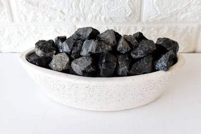 Black Tourmaline Rough Rocks (Causing Physical Ailments and Emotional Distress)  DestGlow