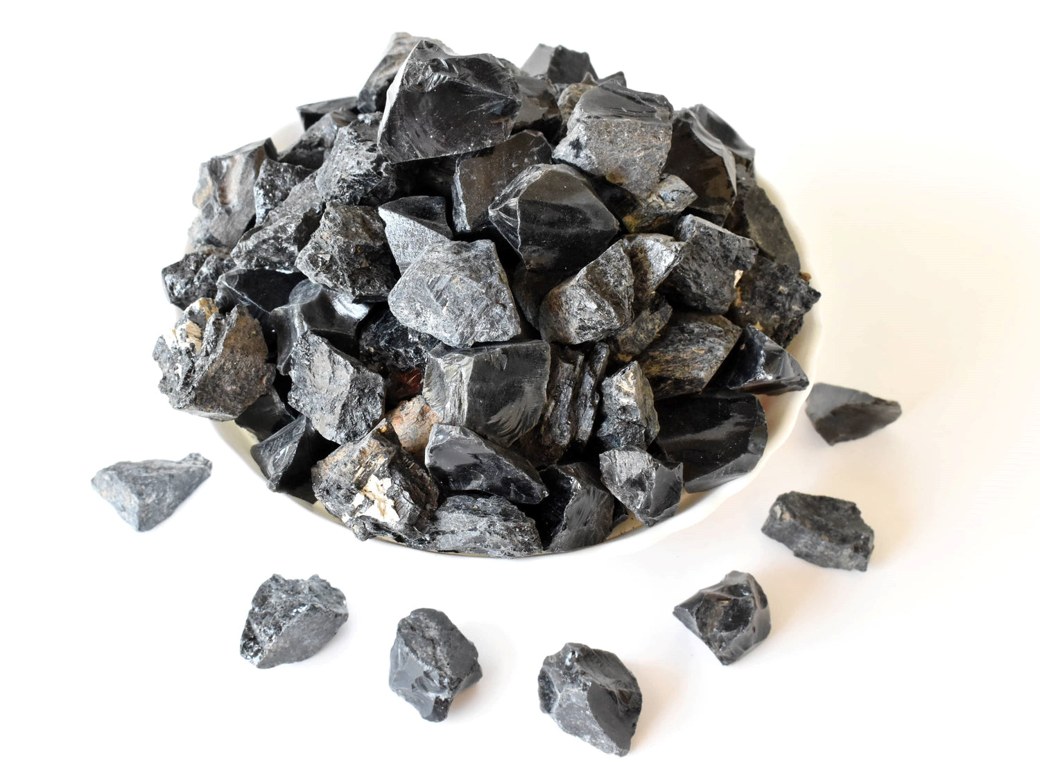 Black Tourmaline Rough Rocks (Causing Physical Ailments and Emotional Distress)  DestGlow
