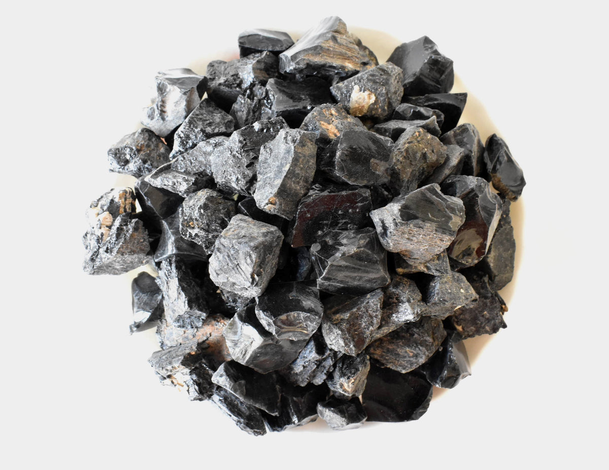 Black Tourmaline Rough Rocks (Causing Physical Ailments and Emotional Distress)  DestGlow