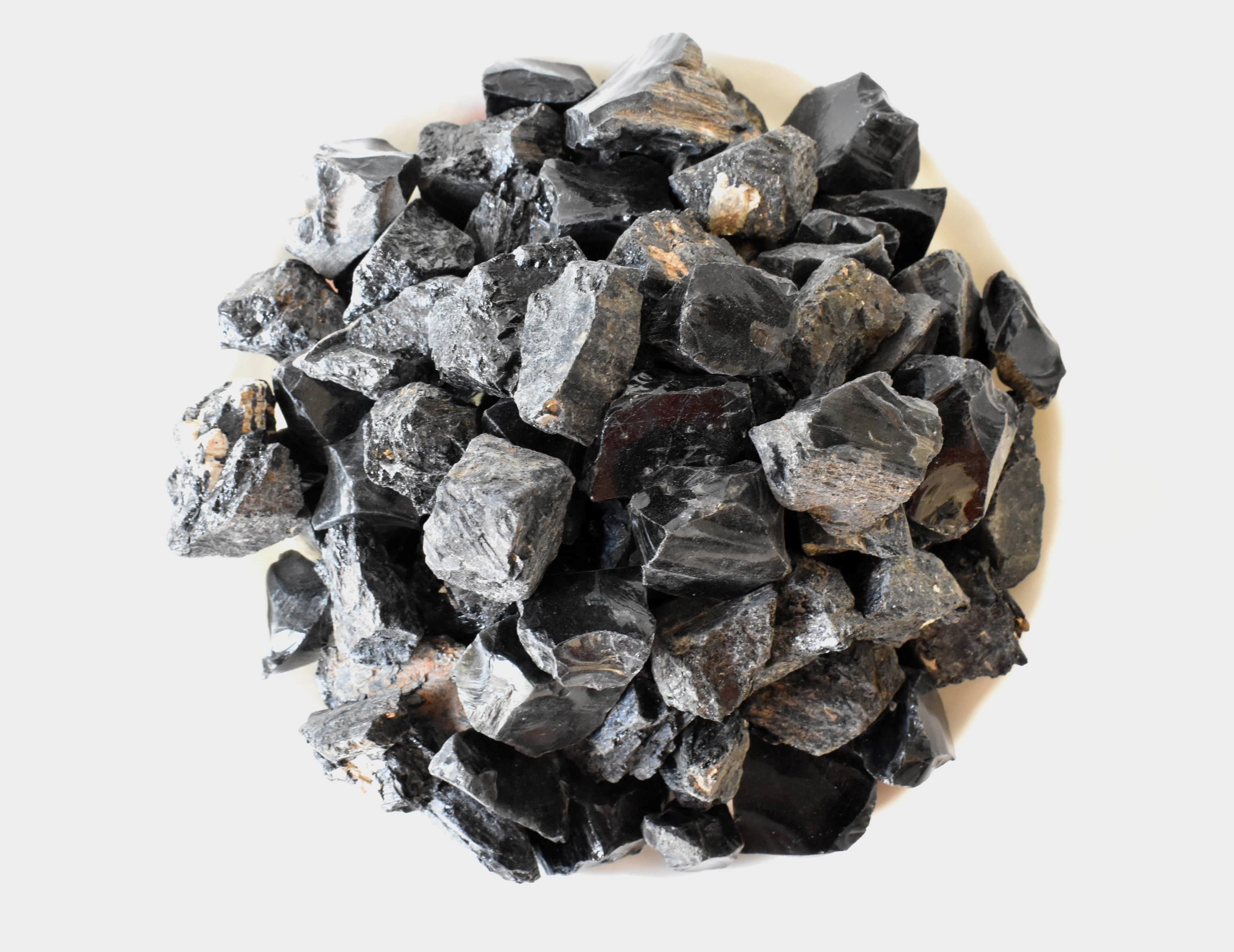 Black Tourmaline Rough Rocks (Causing Physical Ailments and Emotional Distress)  DestGlow