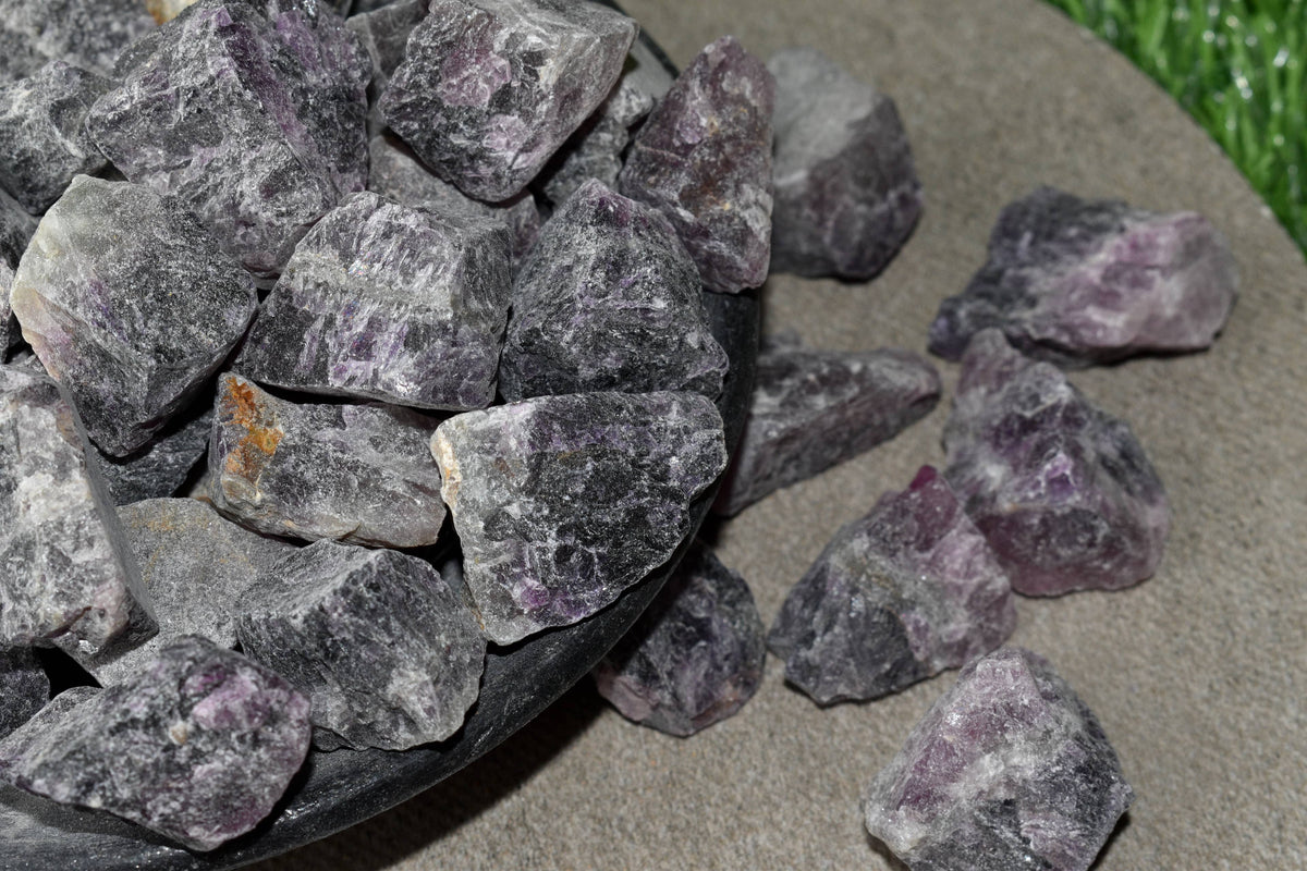 Purple Fluorite Rough Natural Stones 1 inch Purple Fluorite Raw Stones, Raw Crystal Chunks in pack size 4oz, 1/2lb, 1lb.  DestGlow