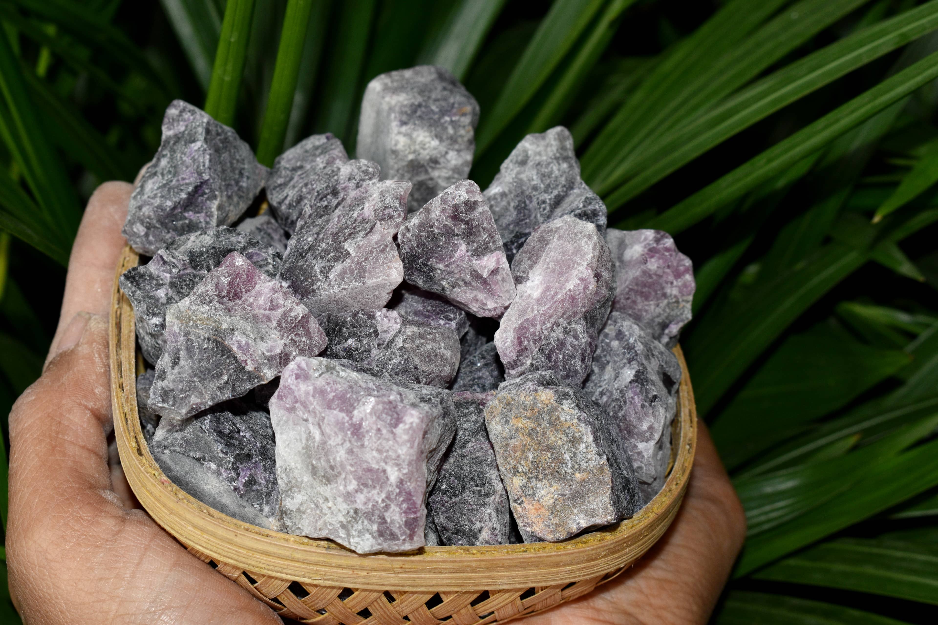 Purple Fluorite Rough Natural Stones 1 inch Purple Fluorite Raw Stones, Raw Crystal Chunks in pack size 4oz, 1/2lb, 1lb.  DestGlow