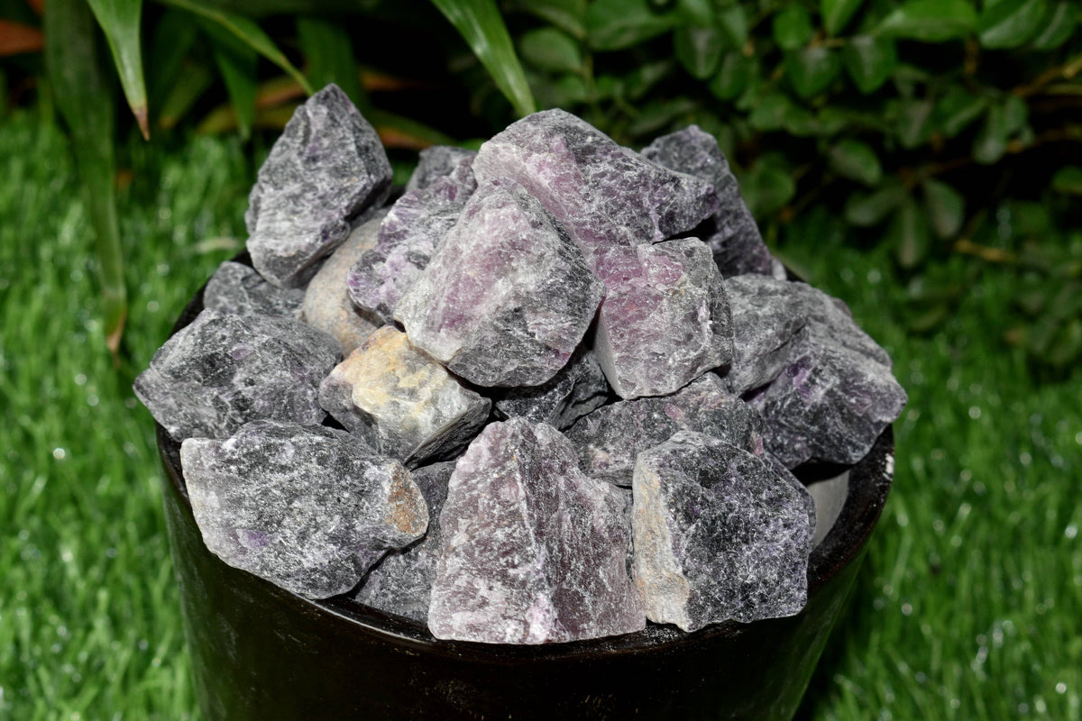 Purple Fluorite Rough Natural Stones 1 inch Purple Fluorite Raw Stones, Raw Crystal Chunks in pack size 4oz, 1/2lb, 1lb.  DestGlow