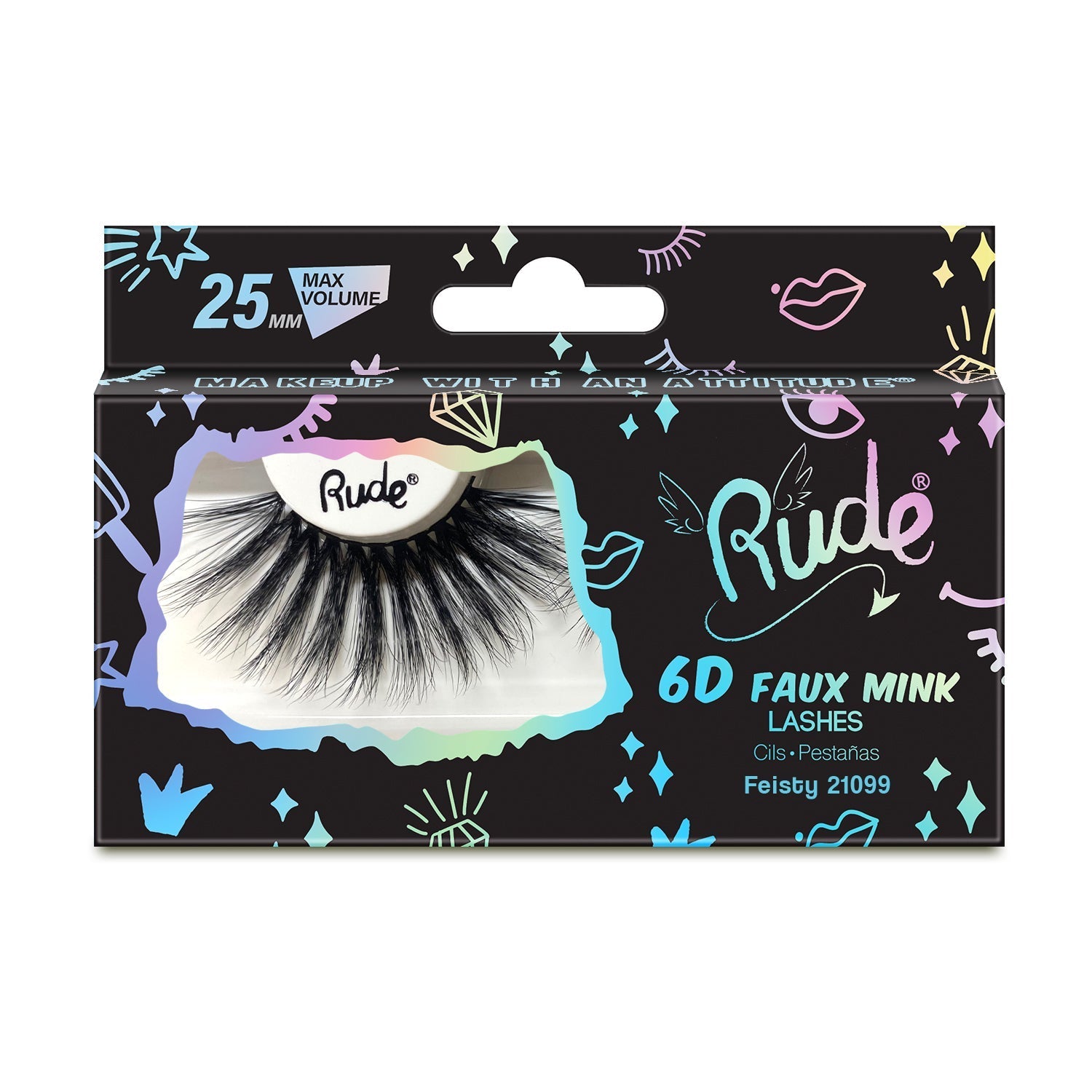 RUDE Faux Mink 6D Lashes - Feisty - DestGlow