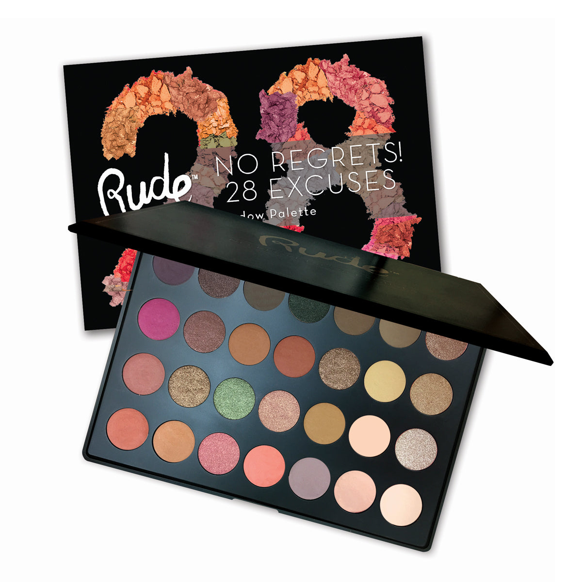 RUDE No Regrets! 28 Excuses Eyeshadow Palette (DC) - Virgo - DestGlow