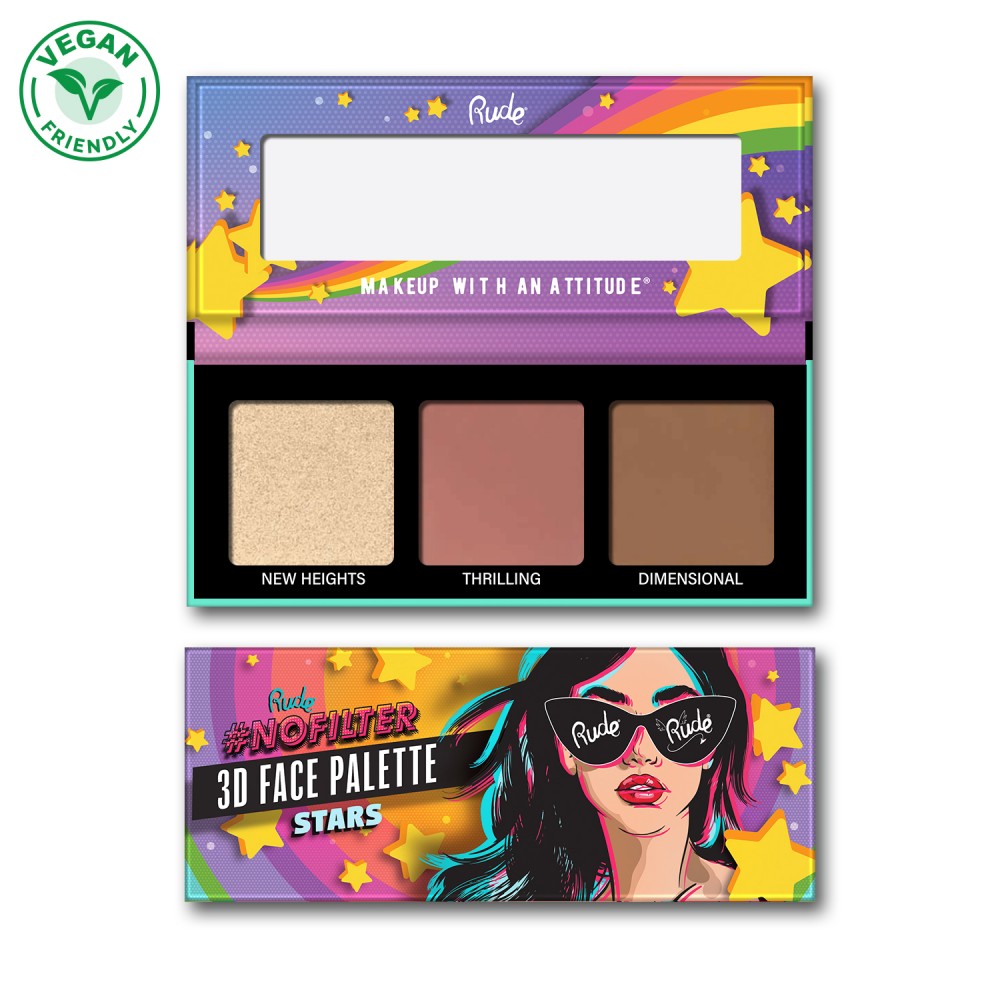 RUDE NoFilter 3D Face Palette - Stars - DestGlow