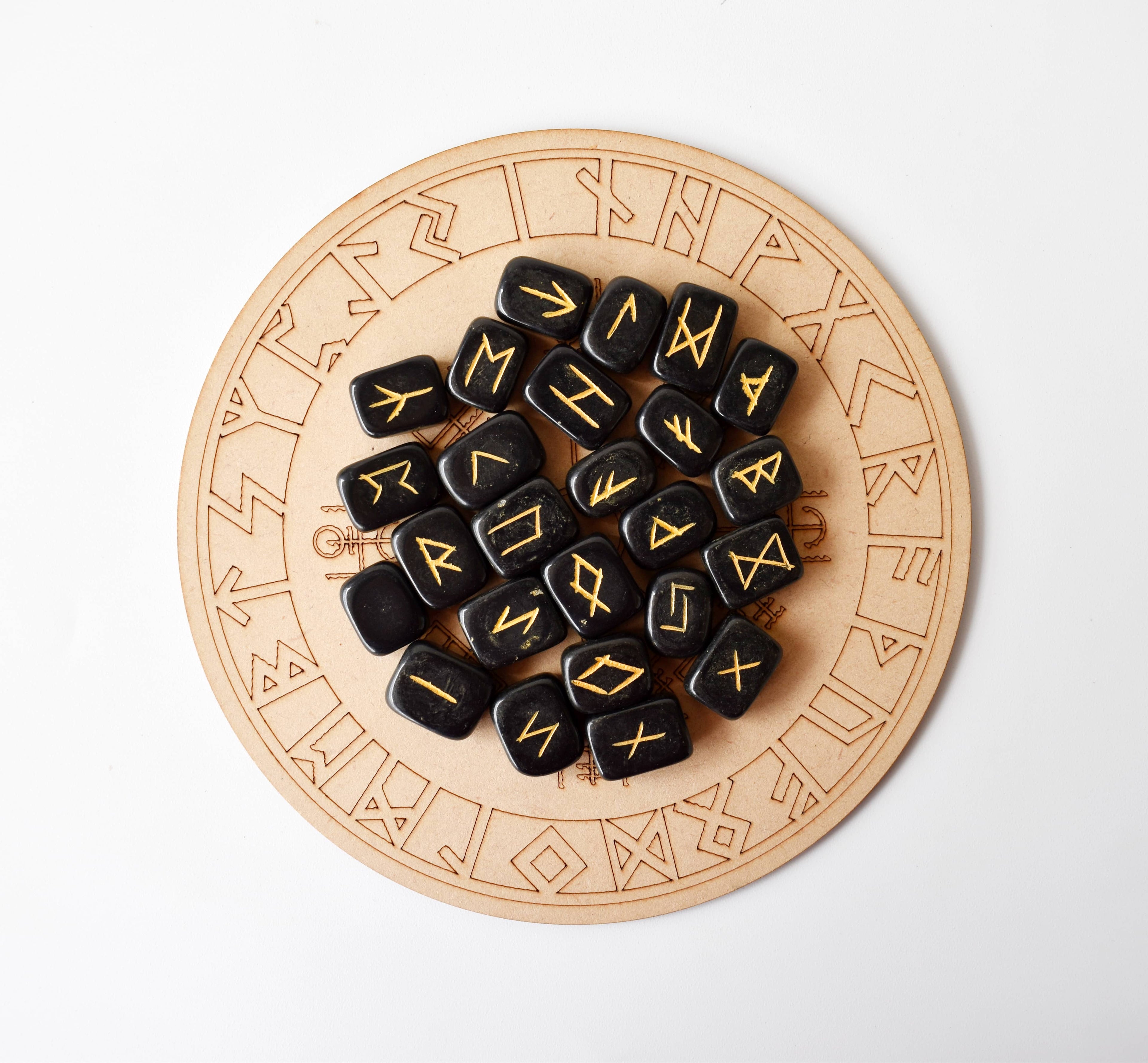 Black Jasper Rune Set (Grounding  and Manifestations)  DestGlow
