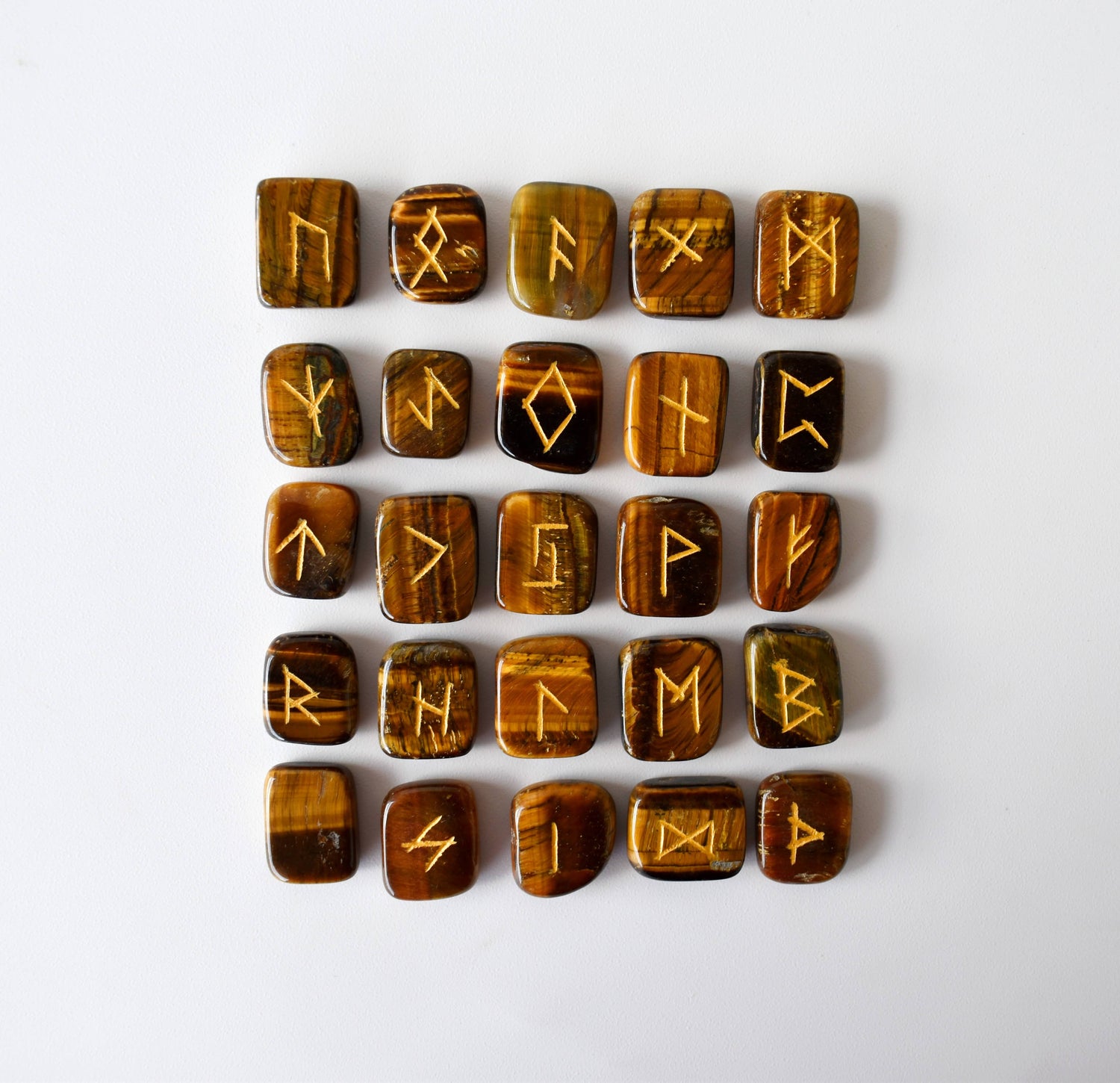 Tiger Eye Rune Set  (Creativity  and Longevity)  DestGlow