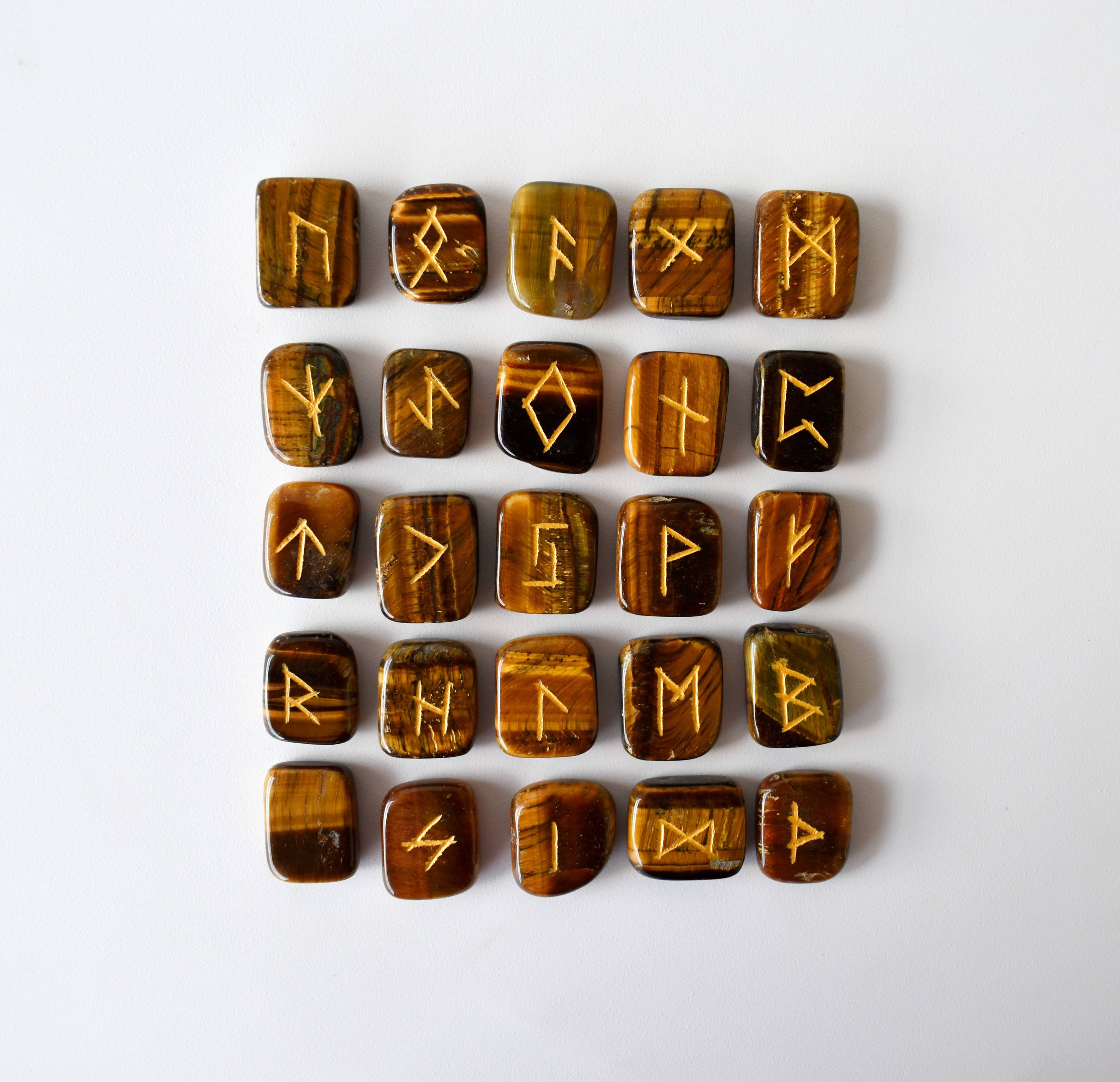 Tiger Eye Rune Set  (Creativity  and Longevity)  DestGlow