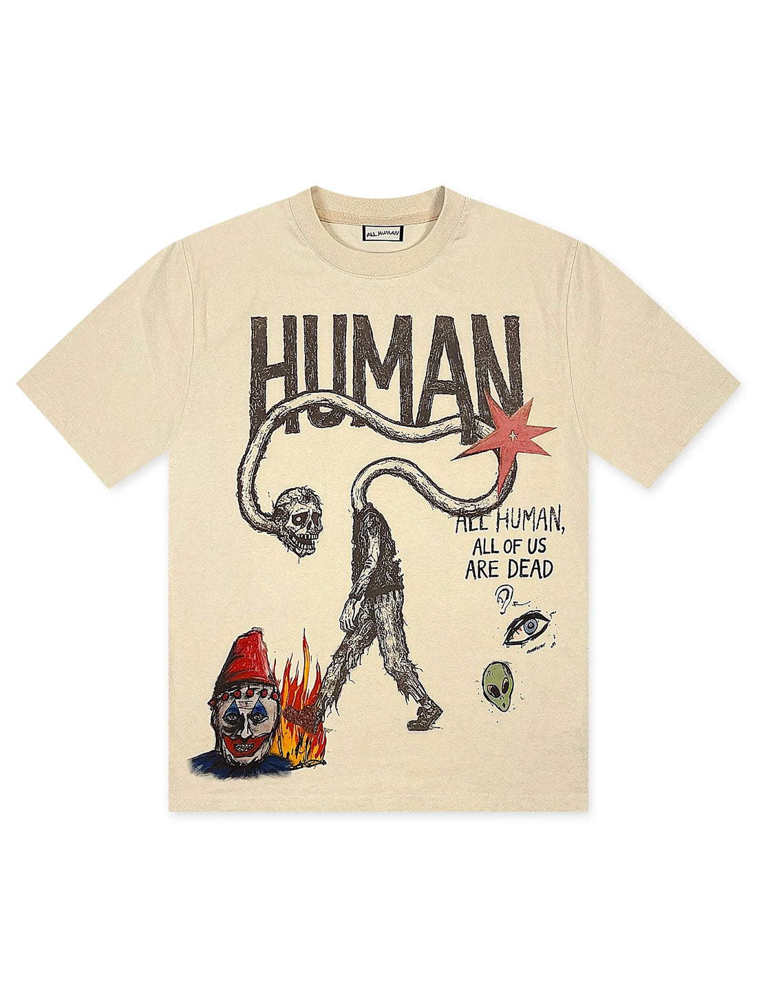 All Human Runaway Tee - Cream by Denim Exchange