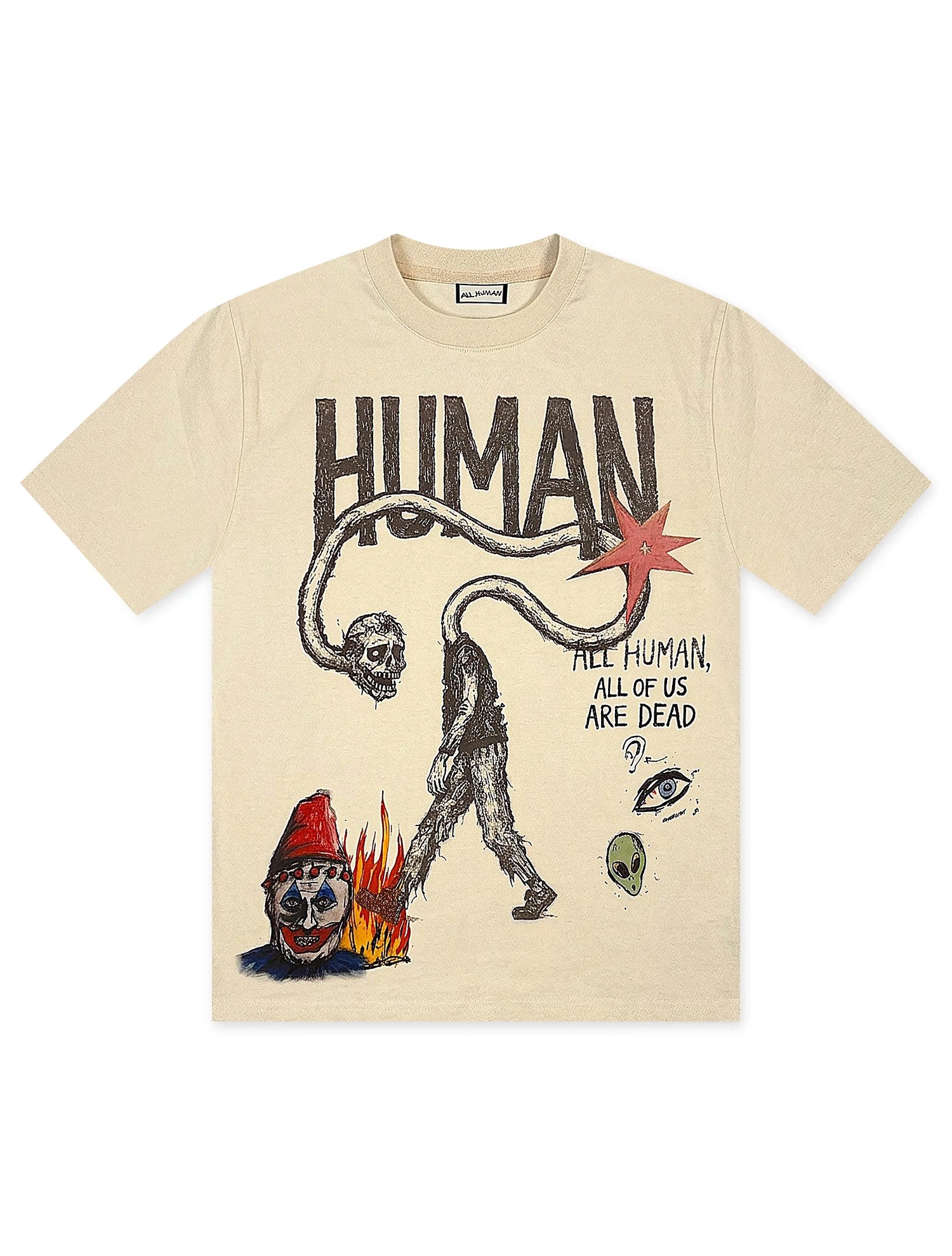 All Human Runaway Tee - Cream by Denim Exchange