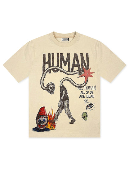 All Human Runaway Tee - Cream by Denim Exchange