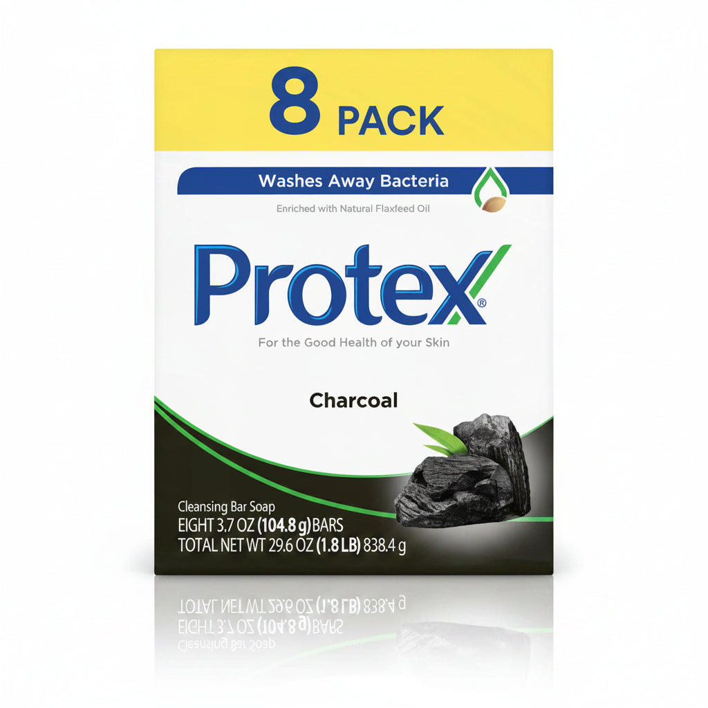 Protex Charcoal Bar Soap 8-Pack (3.7oz each)  DestGlow