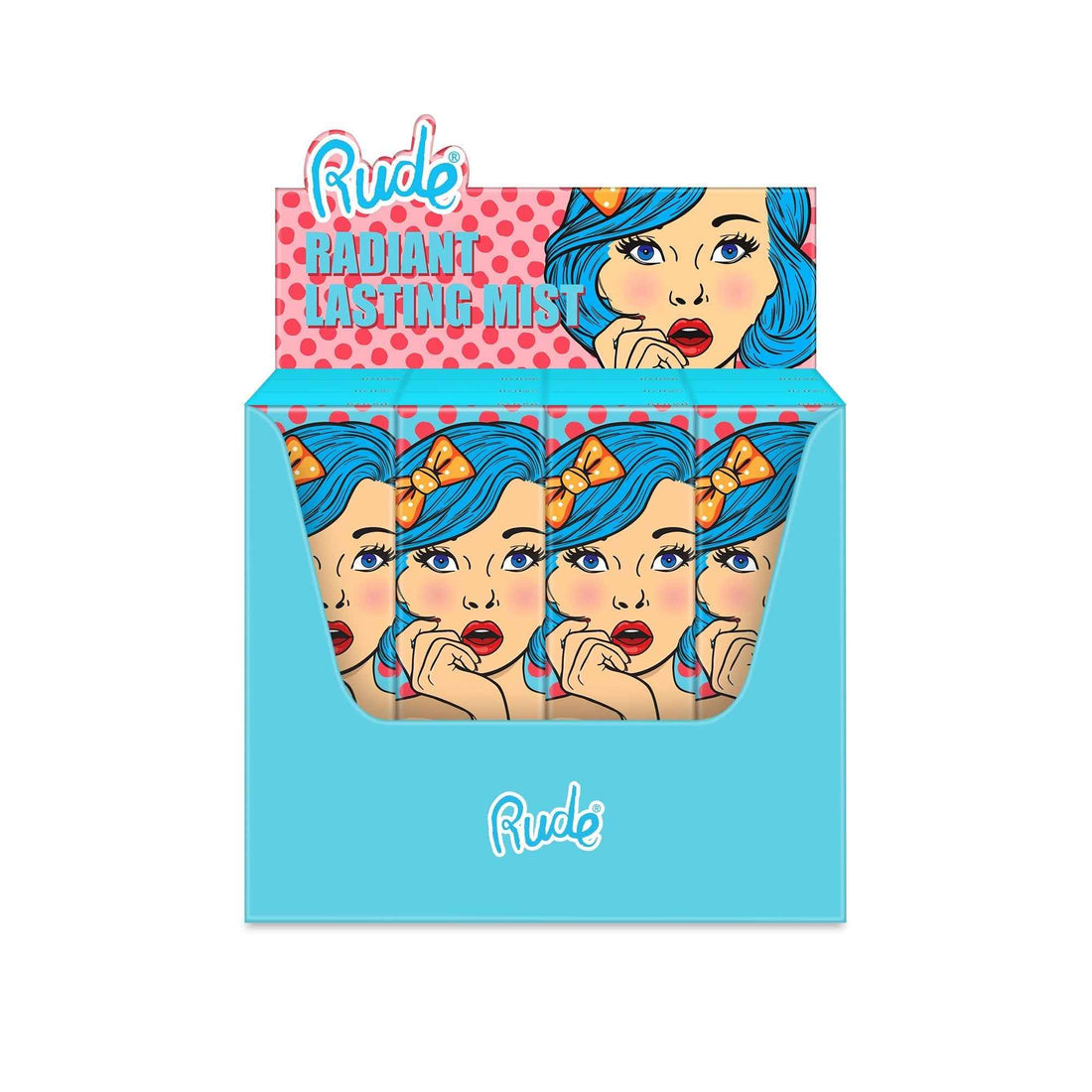 RUDE Radiant Lasting Makeup Mist Display Set, 12 Pieces