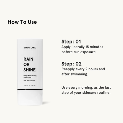 Rain Or Shine - Daily Moisturizing Sunscreen by JAXON LANE