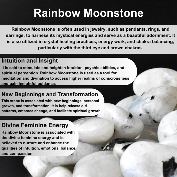 White Rainbow Moonstone Chip Bracelet (Growth and Compassion)  DestGlow