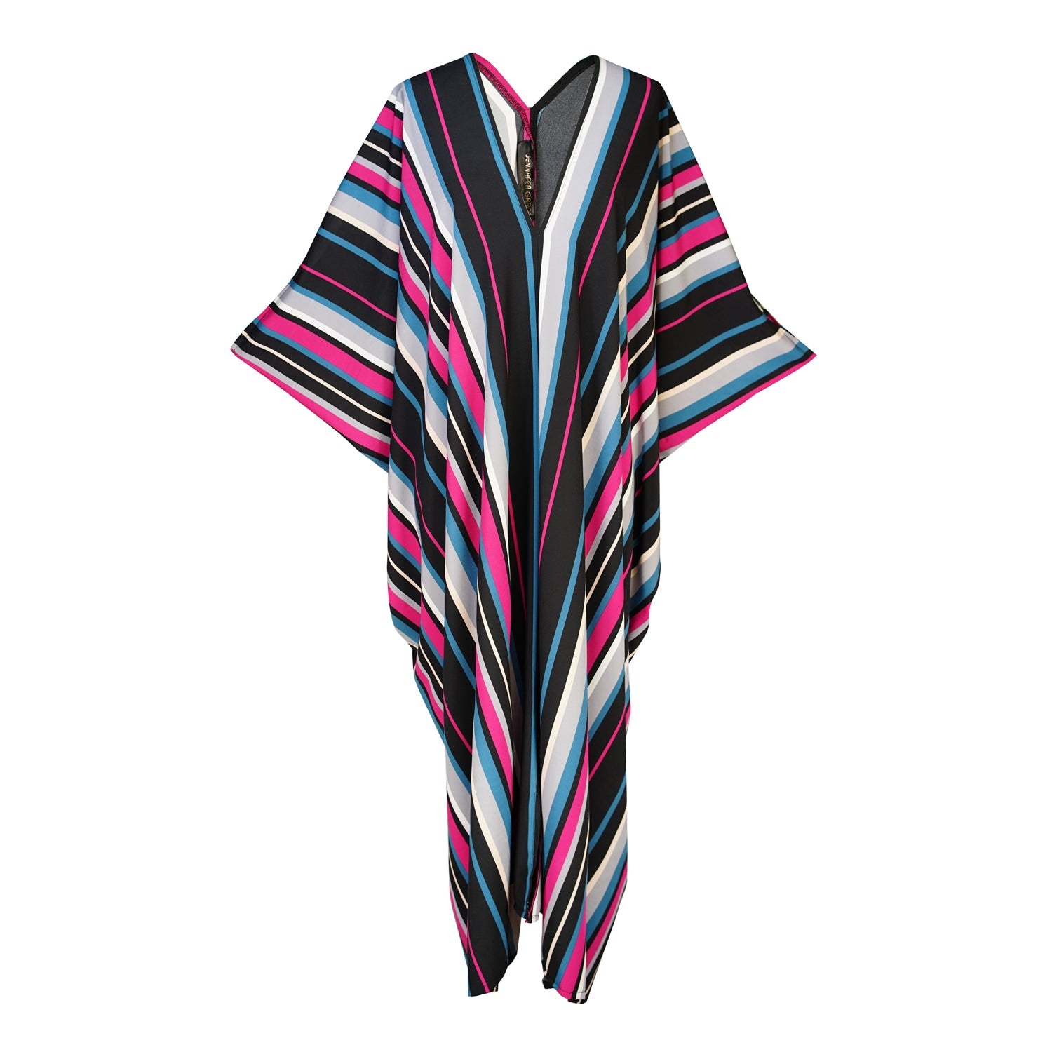 Raspberry Stripe Caftan Kaftan Dress by Jennafer Grace