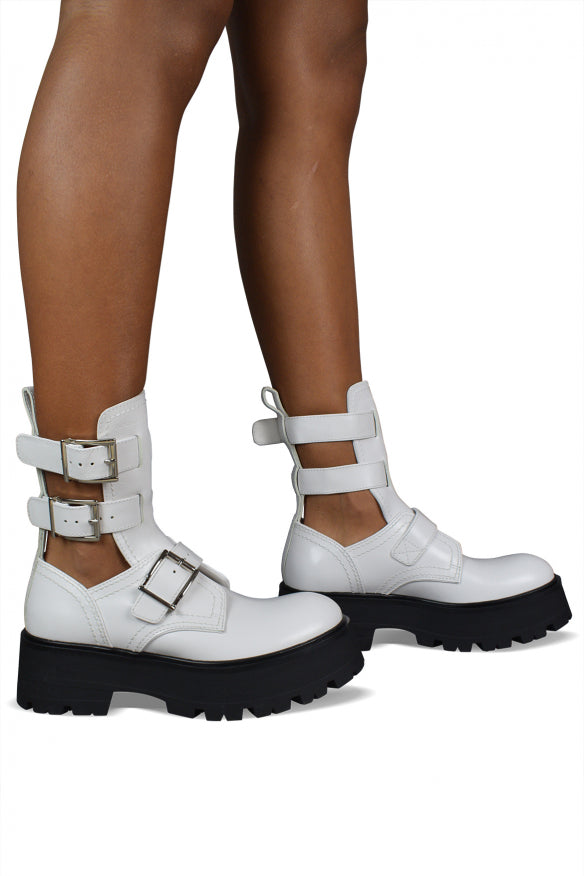 Alexander Mcqueen Women Rave Buckle Boots by Luosophy