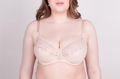 Bra Milavitsa 120151 - Elastic &amp; Lace, Double-Segment Cups, Wide Straps