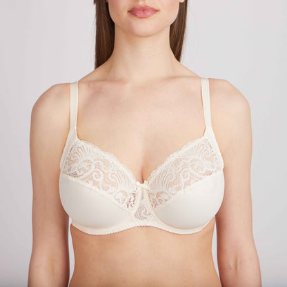Bra Milavitsa 120151 - Elastic &amp; Lace, Double-Segment Cups, Wide Straps