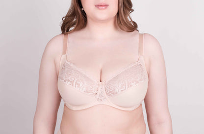 Bra Milavitsa 120151 - Elastic &amp; Lace, Double-Segment Cups, Wide Straps