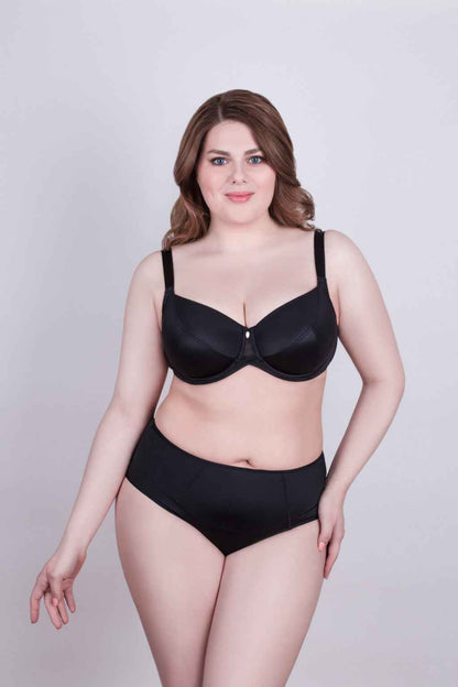 Bra Milavitsa 115910 - Elastic Knit, Underwired, Triple Diagonal Segment Cups