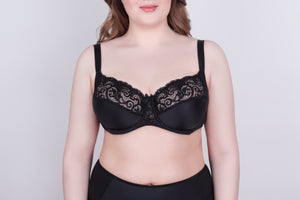 Bra Milavitsa 120151 - Elastic & Lace, Double-Segment Cups, Wide Straps