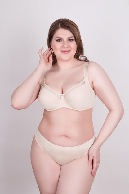 Bra Milavitsa 120150 - Underwired, Mesh Insert, Wide Straps