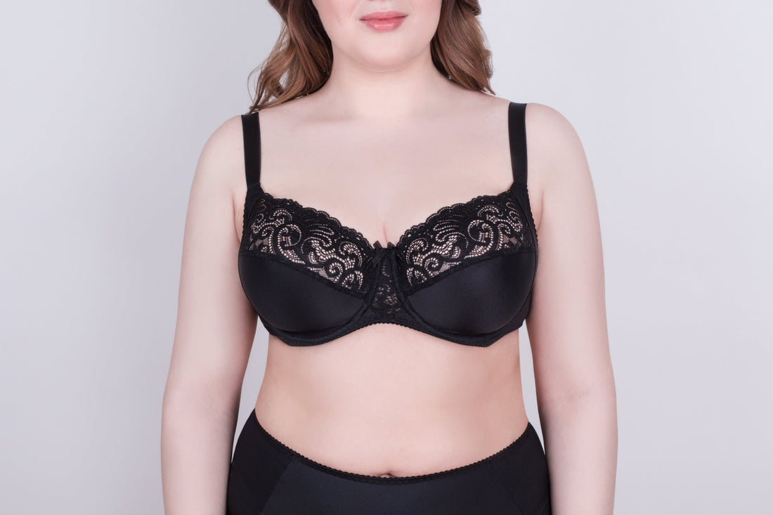 Bra Milavitsa 120151 - Elastic &amp; Lace, Double-Segment Cups, Wide Straps