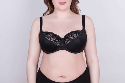 Bra Milavitsa 112830 - Elastic Lace, Underwired with Triple Segment Cups