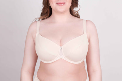 Bra Milavitsa 115910 - Elastic Knit, Underwired, Triple Diagonal Segment Cups