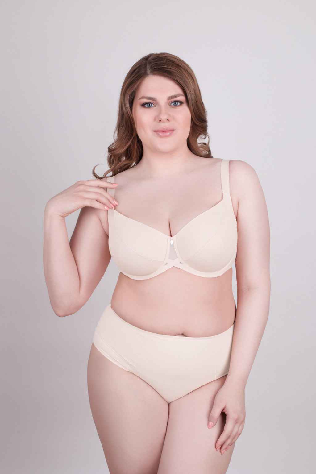 Bra Milavitsa 115910 - Elastic Knit, Underwired, Triple Diagonal Segment Cups