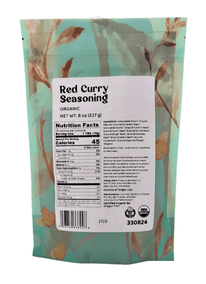 Red Curry Seasoning, Organic by Country Life Natural Foods