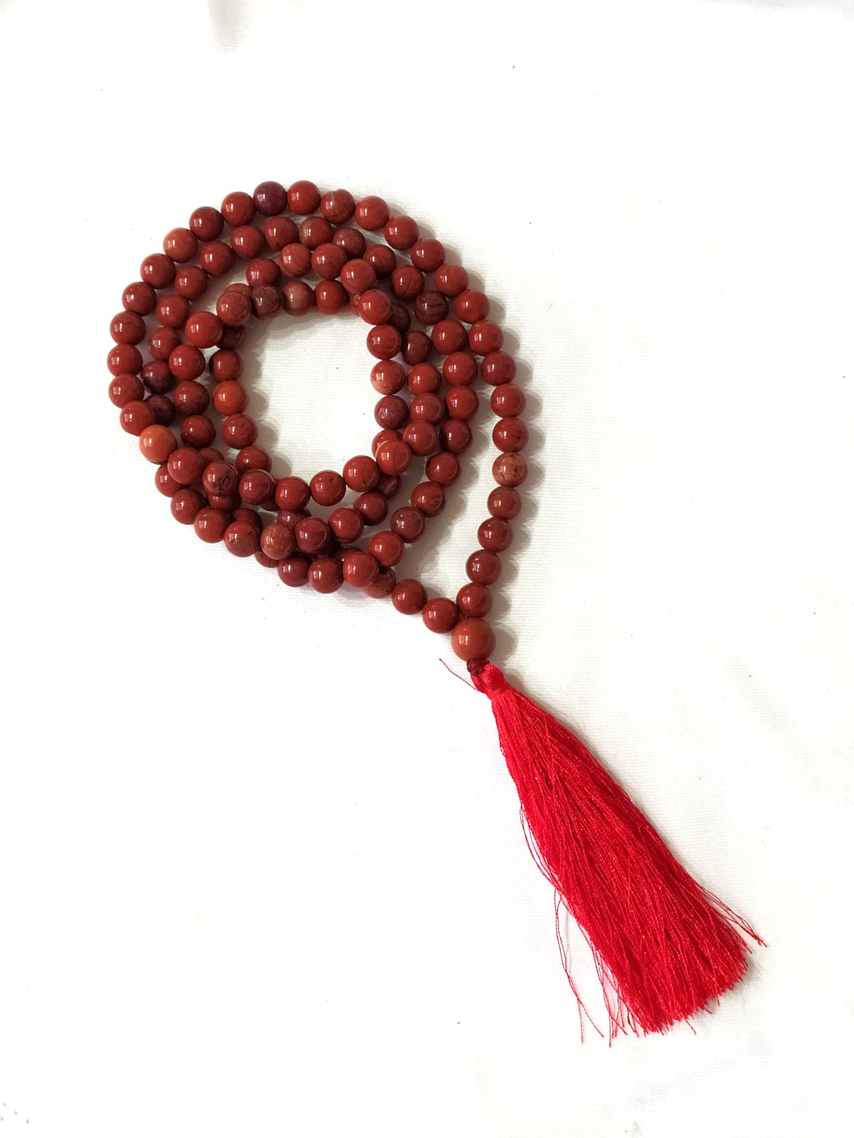 Red Jasper Gemstone Mala, 108 Prayer Bead Mala.  DestGlow