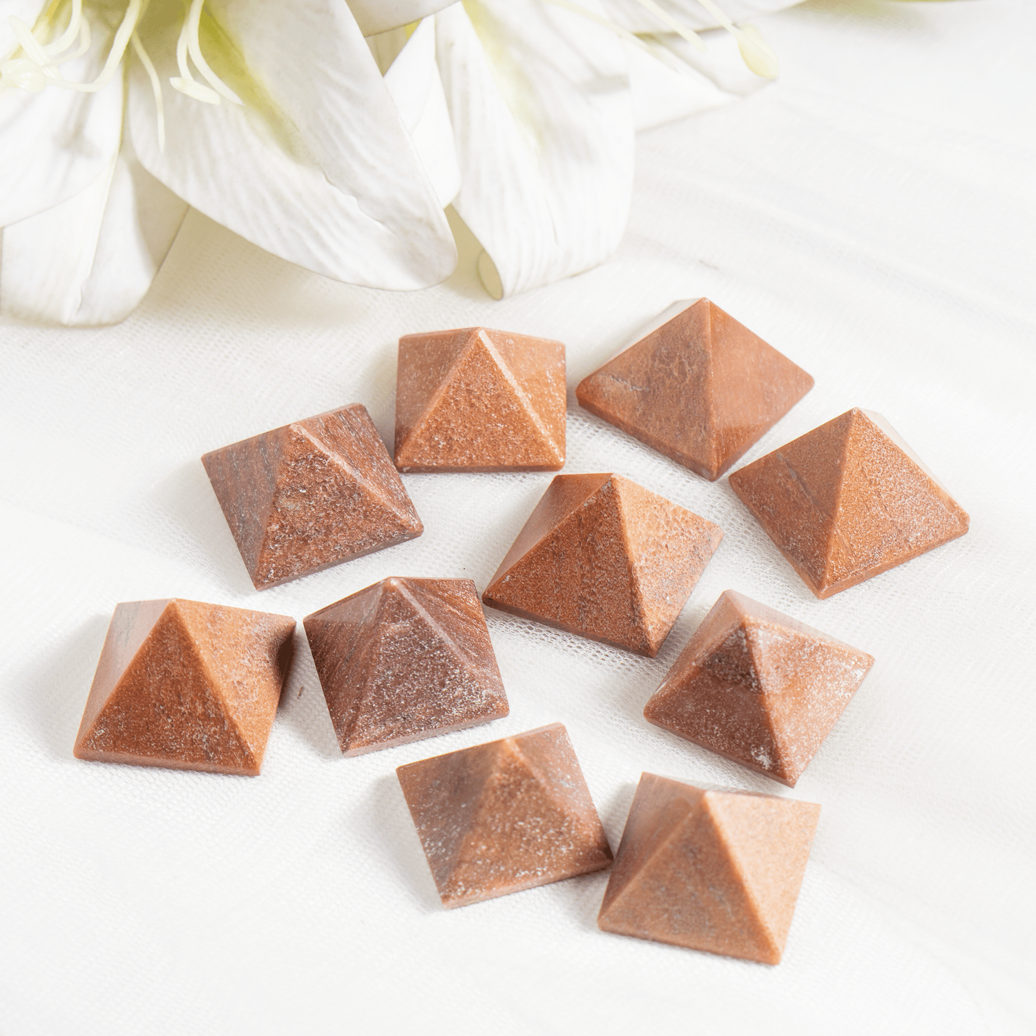 Orange Aventurine Pyramids (Optimism and Contentment)  DestGlow