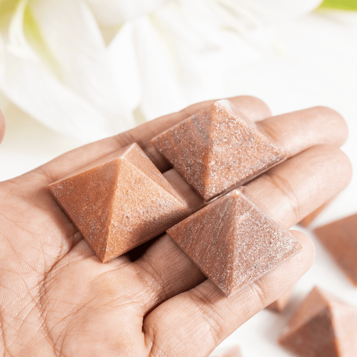 Orange Aventurine Pyramids (Optimism and Contentment)  DestGlow