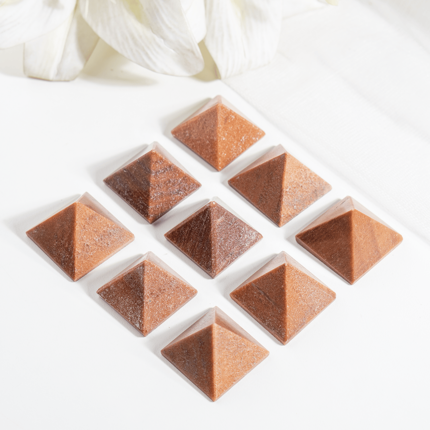 Orange Aventurine Pyramids (Optimism and Contentment)  DestGlow
