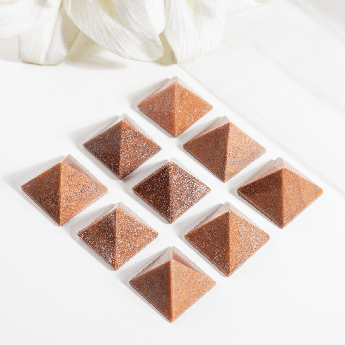 Orange Aventurine Pyramids (Optimism and Contentment)  DestGlow