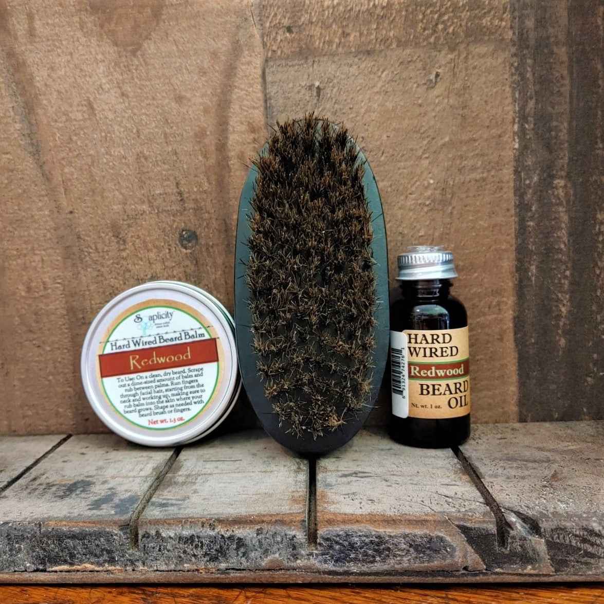 Beard-Pro Gift Set with Hard Wired Beard Oil, Balm, &amp; Brush