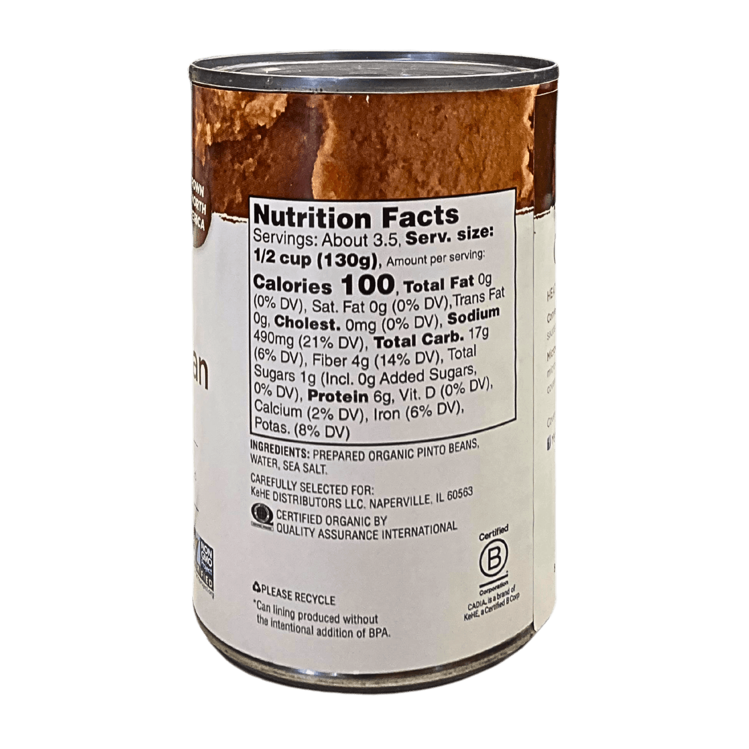 Refried Beans, Fat Free, Organic, Cadia by Country Life Natural Foods