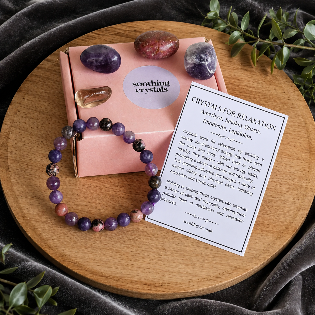 Brings RELAXATION Crystal Kit, Gemstone Tumble Kit, Relaxation Crystal Gift Set