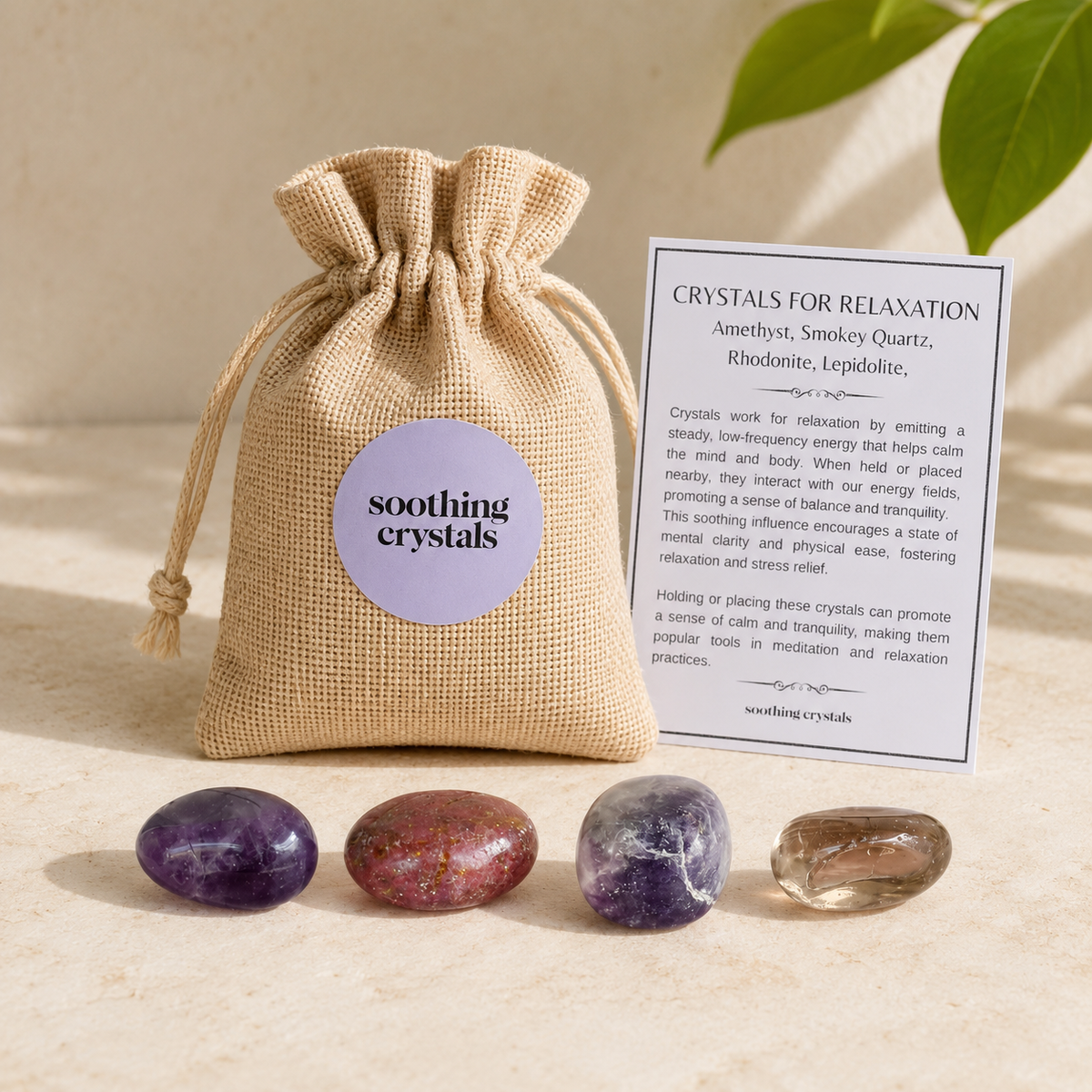 Brings RELAXATION Crystal Kit, Gemstone Tumble Kit, Relaxation Crystal Gift Set