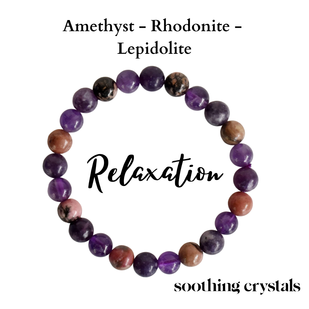 Brings RELAXATION Crystal Bracelet (Calming, Anti-Stress, Strength)  DestGlow