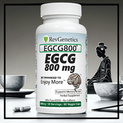 EGCG 800mg Caffeine-Free: Green Tea Extract for Cellular Health by RevGenetics