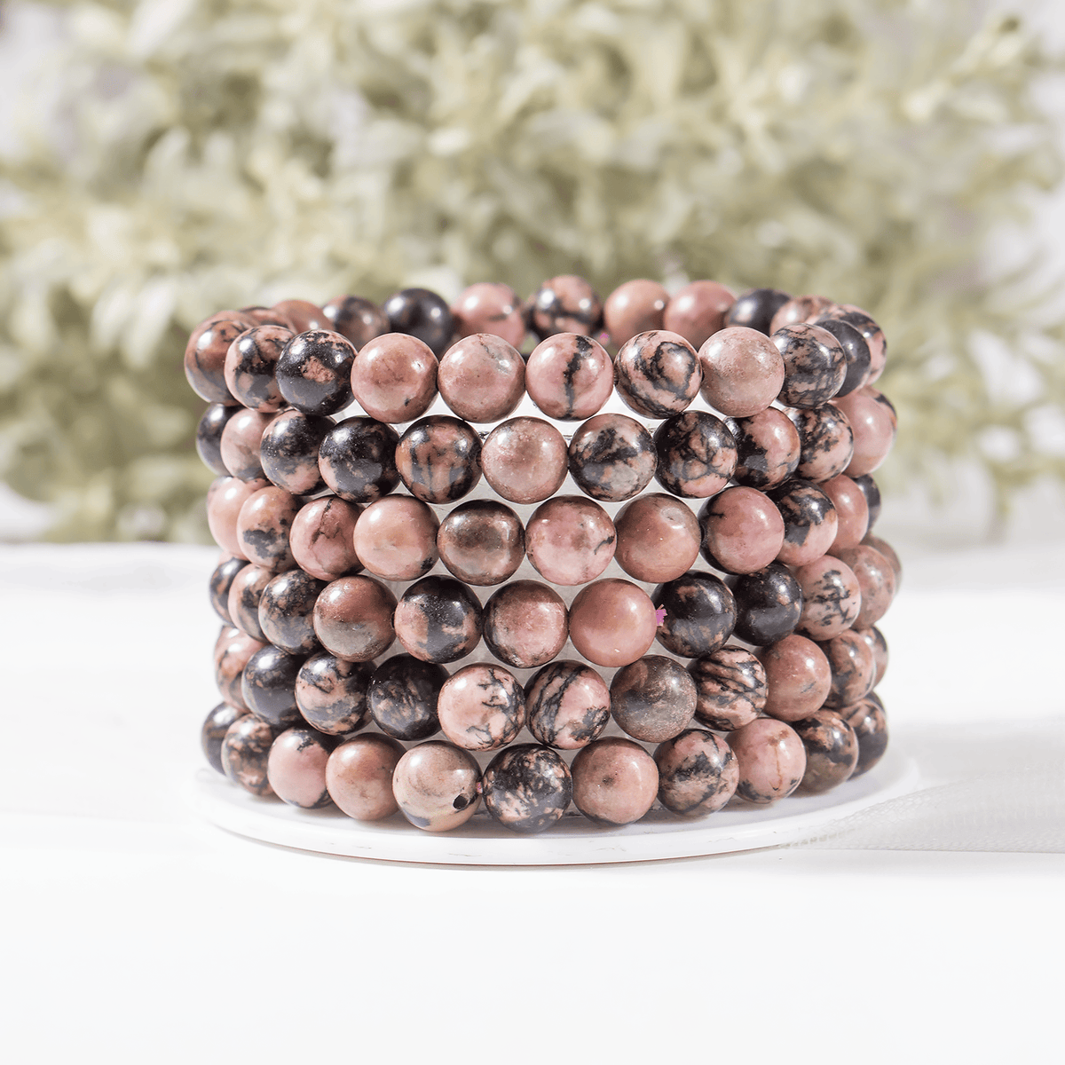 Rhodonite Bracelet (Empathy and Dispelling Negative Energy).  DestGlow
