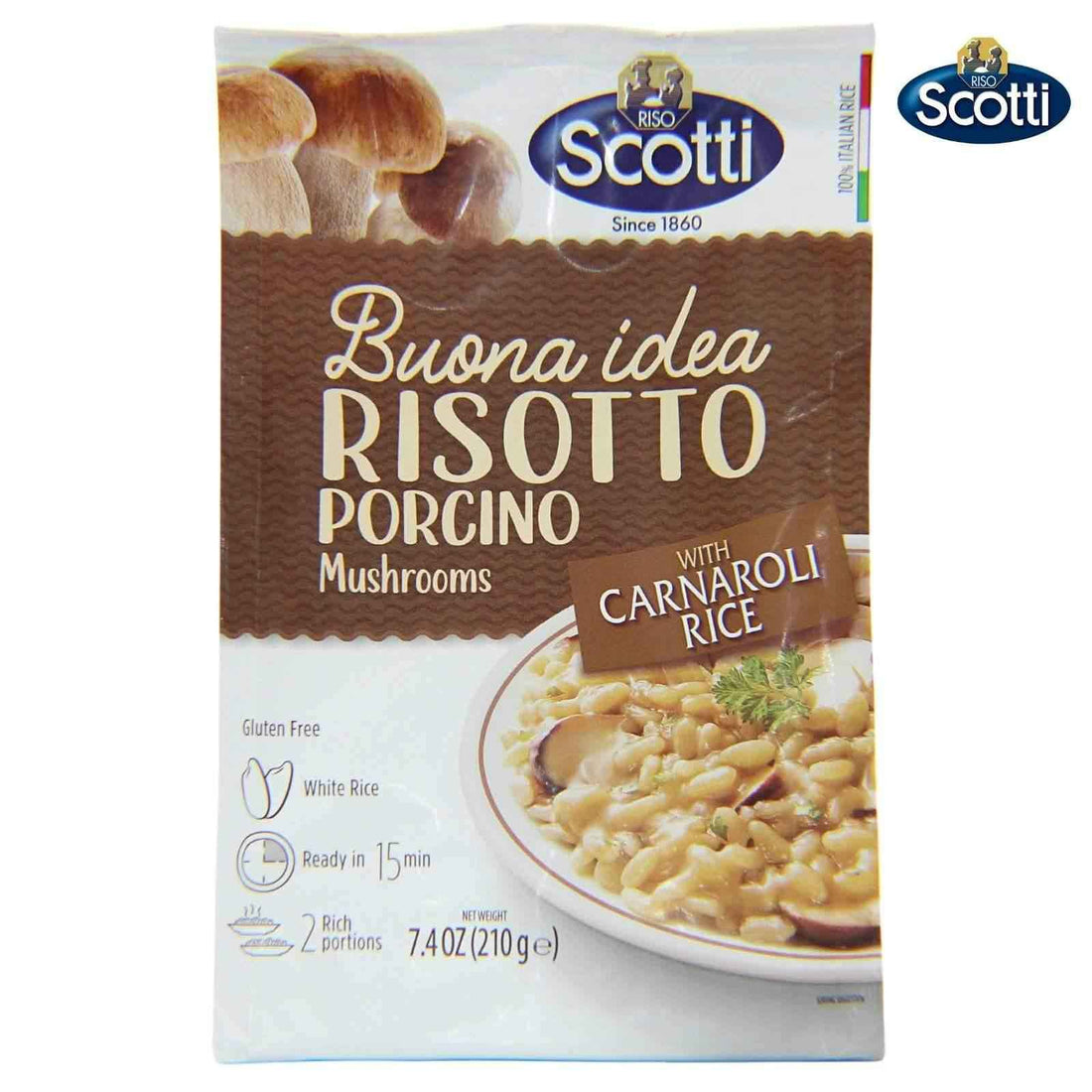 Riso Scotti Buona Idea Ready Risotto 15 Minute (Porcini) – 7.4 oz (2 Servings)
