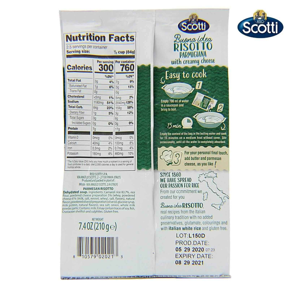 Riso Scotti, Buona Idea Ready Risotto 15 Minute, 7.4 oz (Parmigiana)