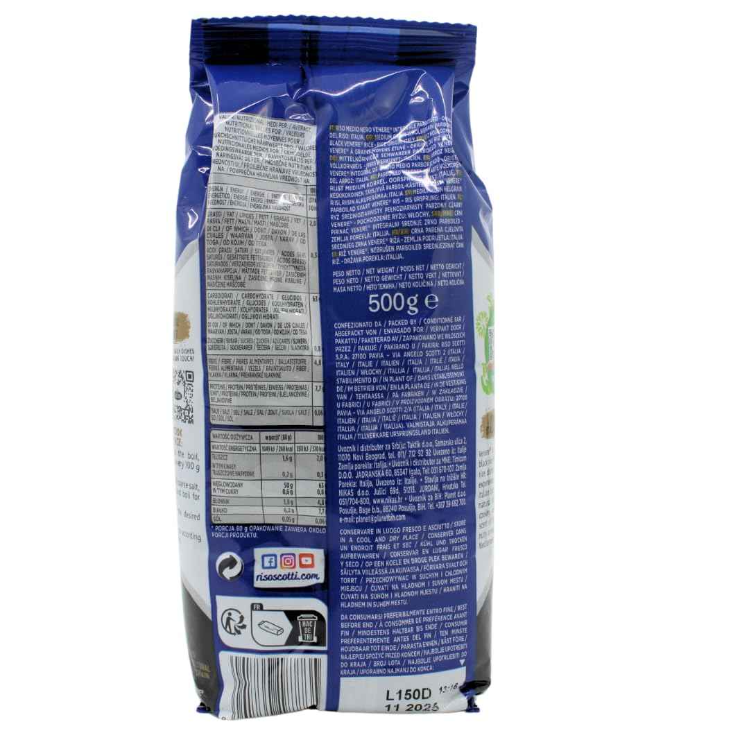 Riso Scotti, Venere Black Italian Rice, 1.1 lb (500 g)