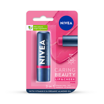 Nivea Lip Caring Beauty Red Lip Balm With SPF 30 - Pink