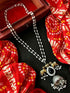 Joban Fashion Black Brass Dual Tone Pendant Beaded Chain Necklace
